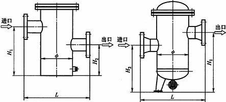 LPGG立式高低接管正濾式普通過濾器結(jié)構(gòu)圖